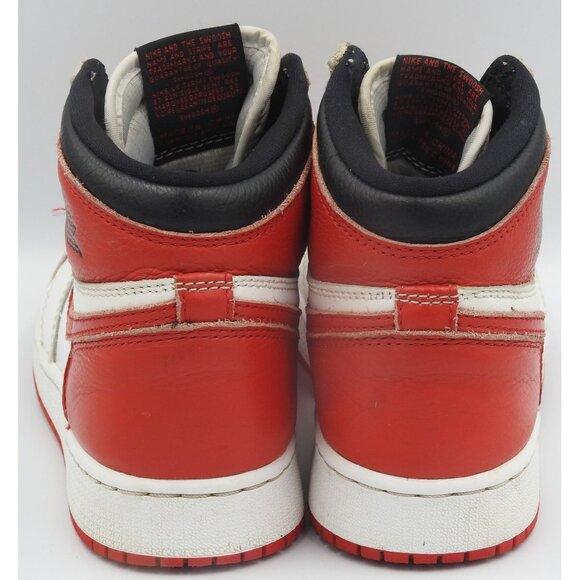 Nike Boys Air Jordan 1 Retro High OG White Red Lace-Up Sneaker Shoes Size 5Y - Picture 4 of 8